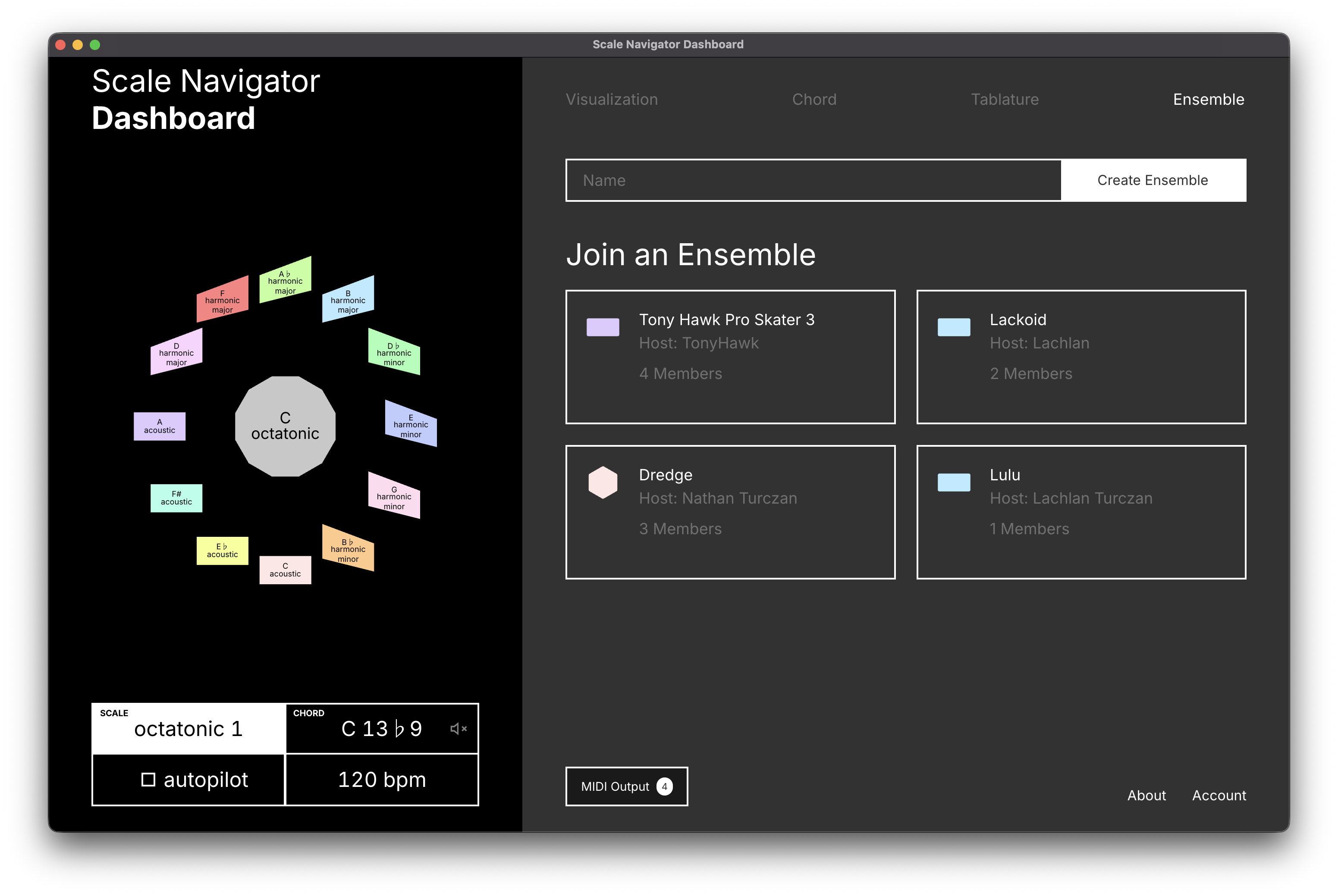 Harmonic inference visualization