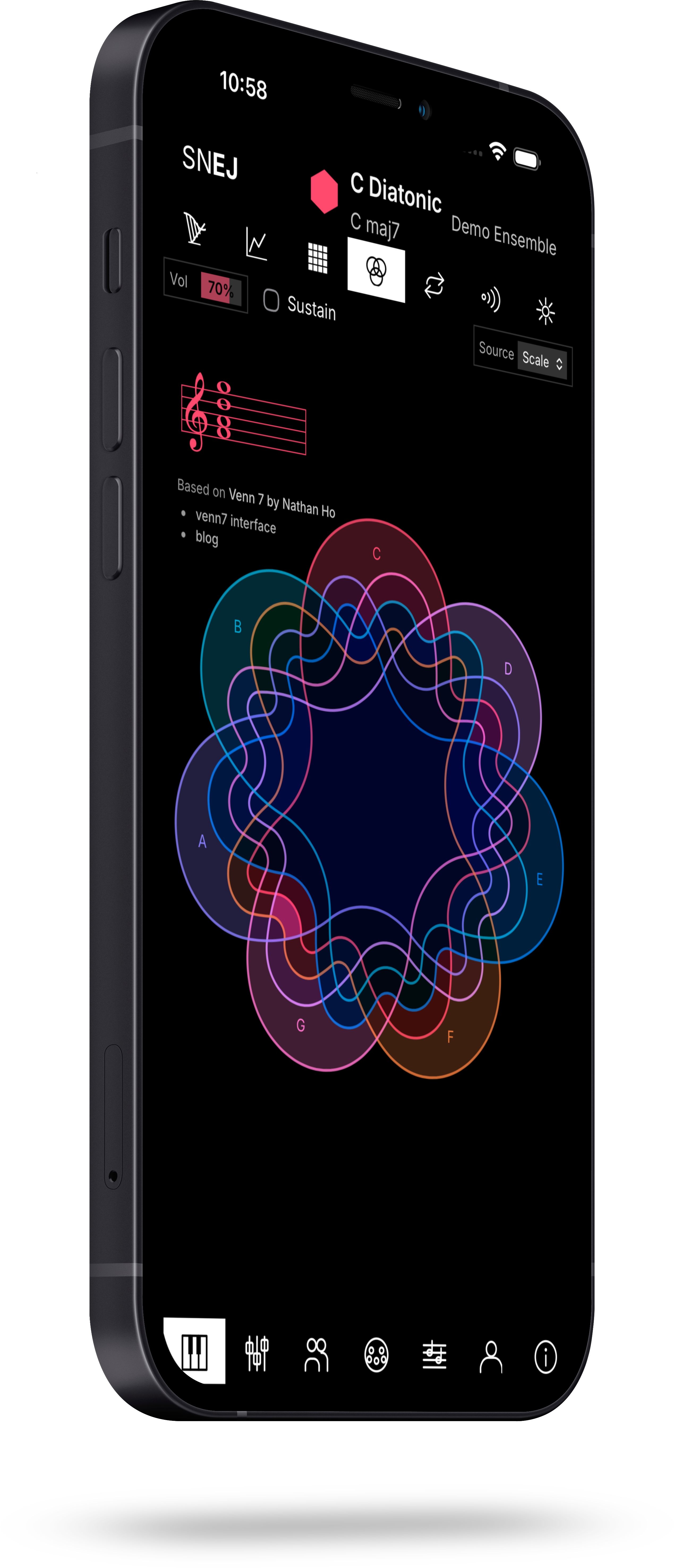 Ensemble Jammer - Venn on iPhone