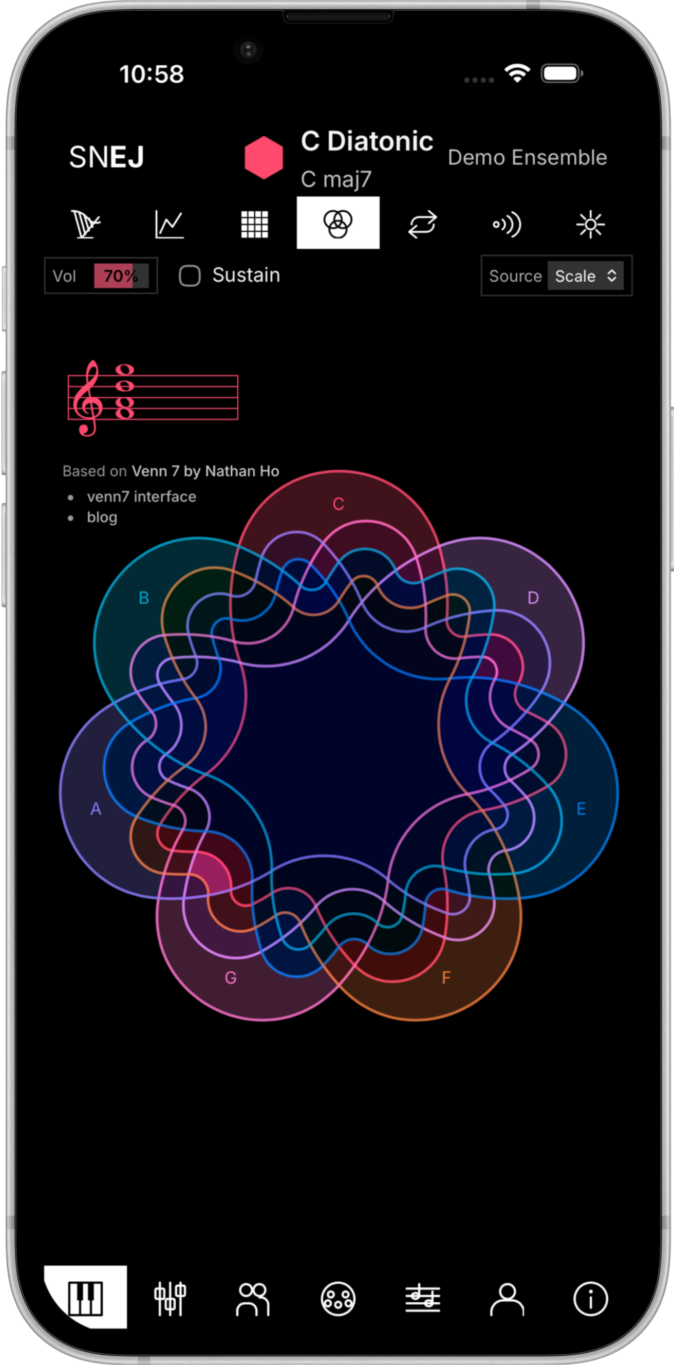 Ensemble Jammer - Venn on iPhone